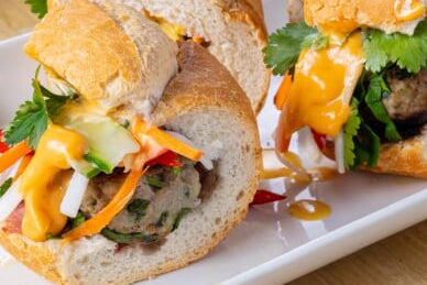 Vietnamese banh mi prepared in the Flavours from Vietnam cookery class in London.