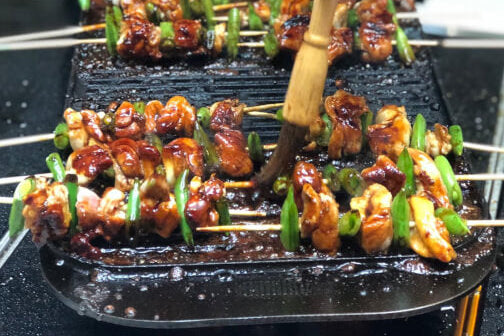 Japanese teriyaki dish prepared in a Japanese cookery class at Emerge Cookery School in London.